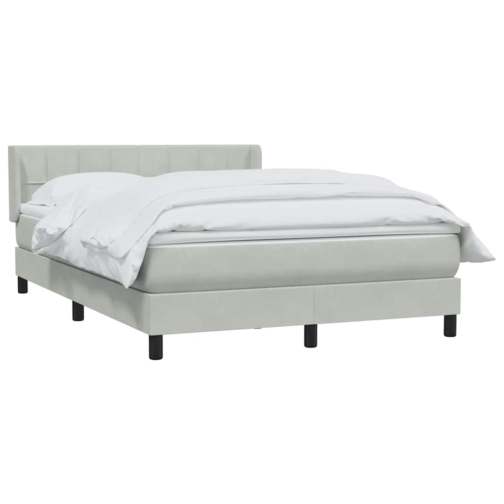 Giroletto a Molle con Materasso Grigio Chiaro 160x220cm Velluto | homemem39