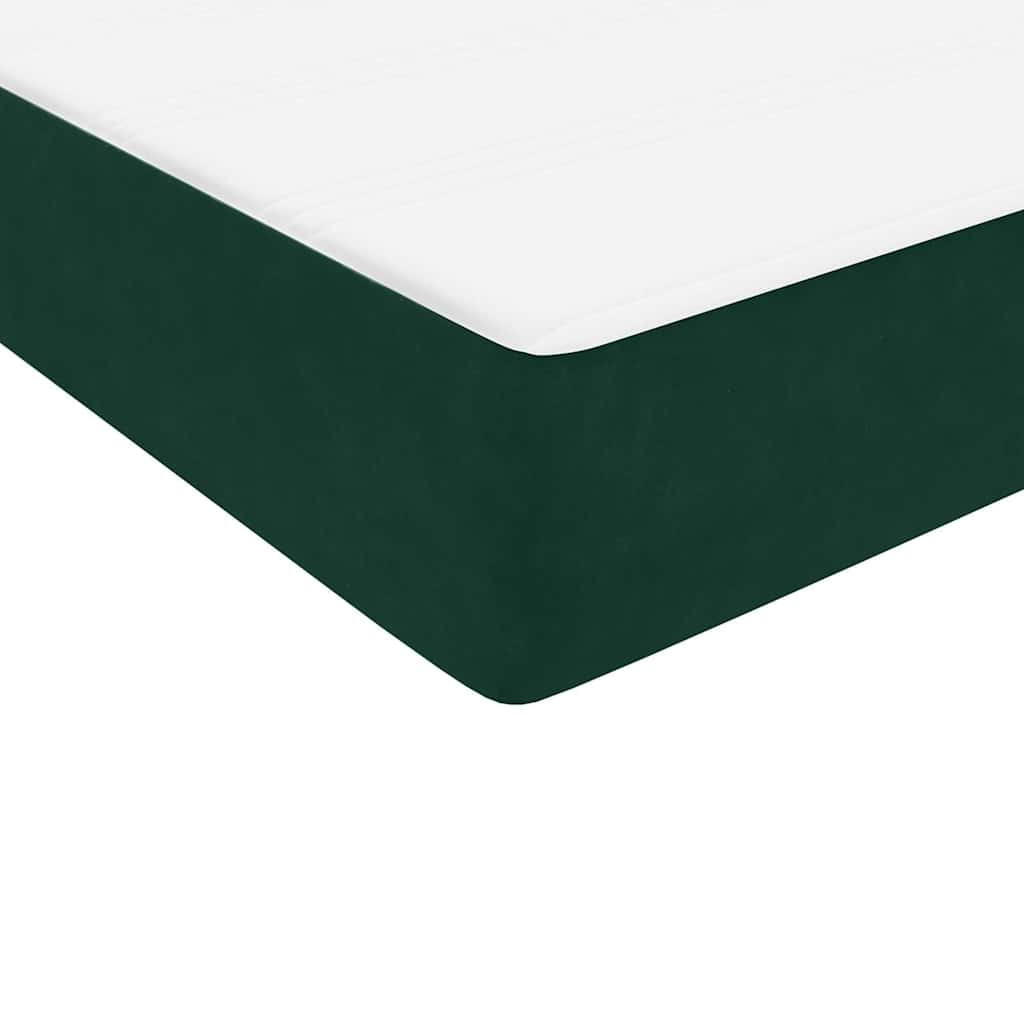 Giroletto a Molle con Materasso Verde Scuro 160x220 cm Velluto | homemem39