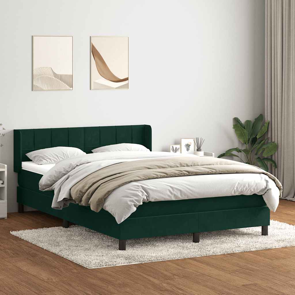 Giroletto a Molle con Materasso Verde Scuro 160x220 cm Velluto | homemem39