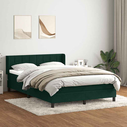 Giroletto a Molle con Materasso Verde Scuro 160x220 cm Velluto | homemem39