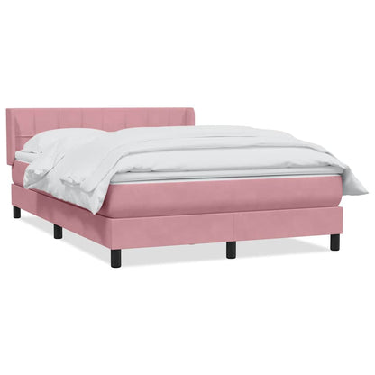 Giroletto a Molle con Materasso Rosa 160x220 cm in Velluto | homemem39