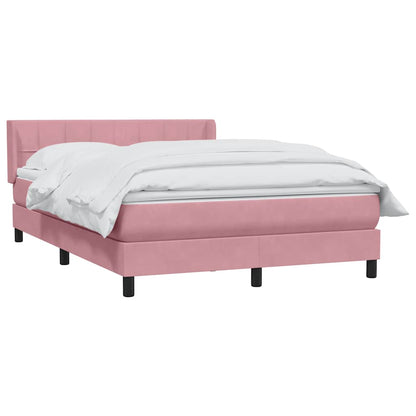 Giroletto a Molle con Materasso Rosa 160x220 cm in Velluto | homemem39