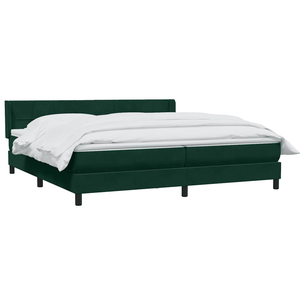Giroletto a Molle con Materasso Verde Scuro 180x220 cm Velluto | homemem39
