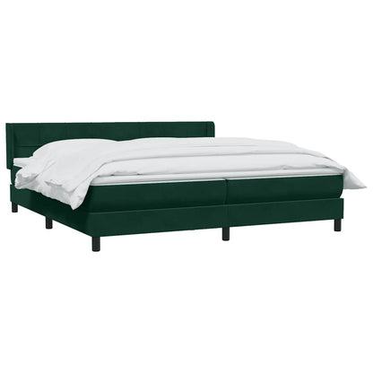 Giroletto a Molle con Materasso Verde Scuro 180x220 cm Velluto | homemem39