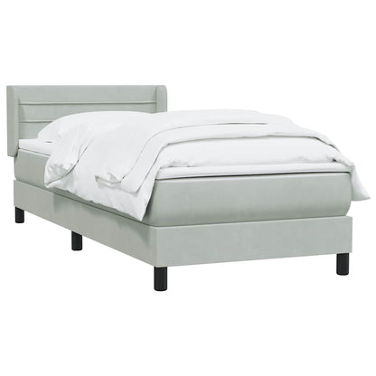 Giroletto a Molle con Materasso Grigio Chiaro 80x210 cm Velluto | homemem39