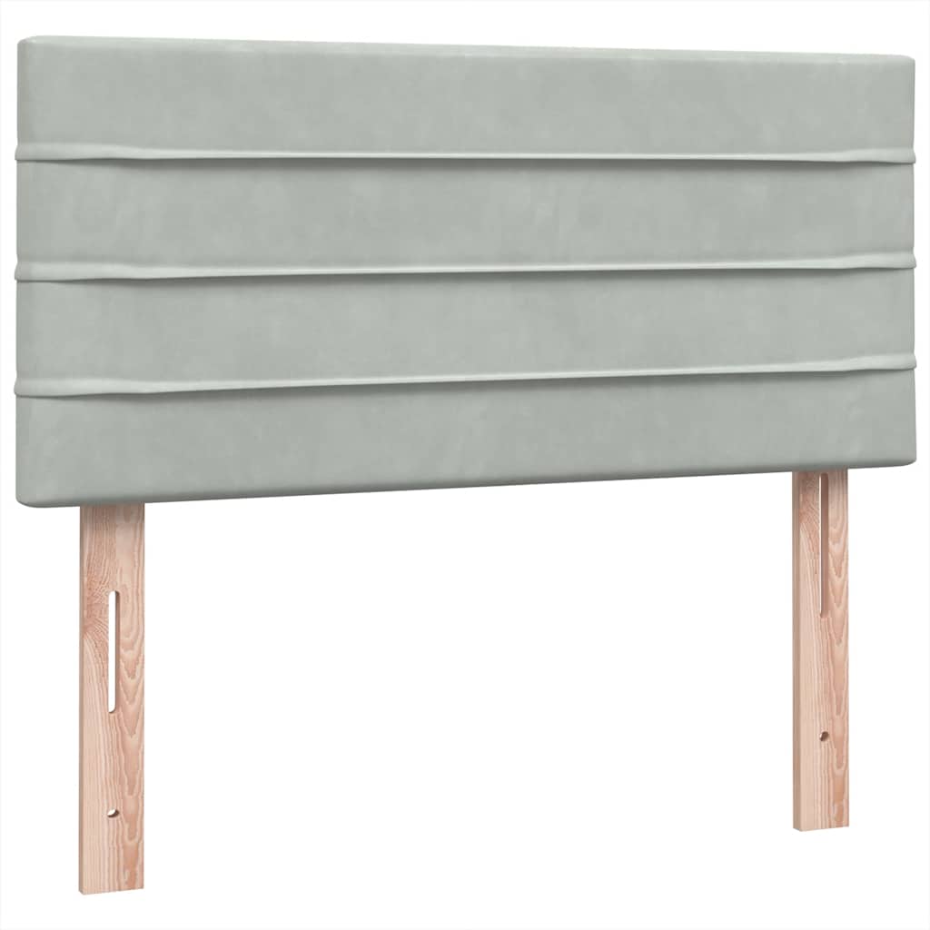 Giroletto a Molle con Materasso Grigio Chiaro 80x210 cm Velluto | homemem39
