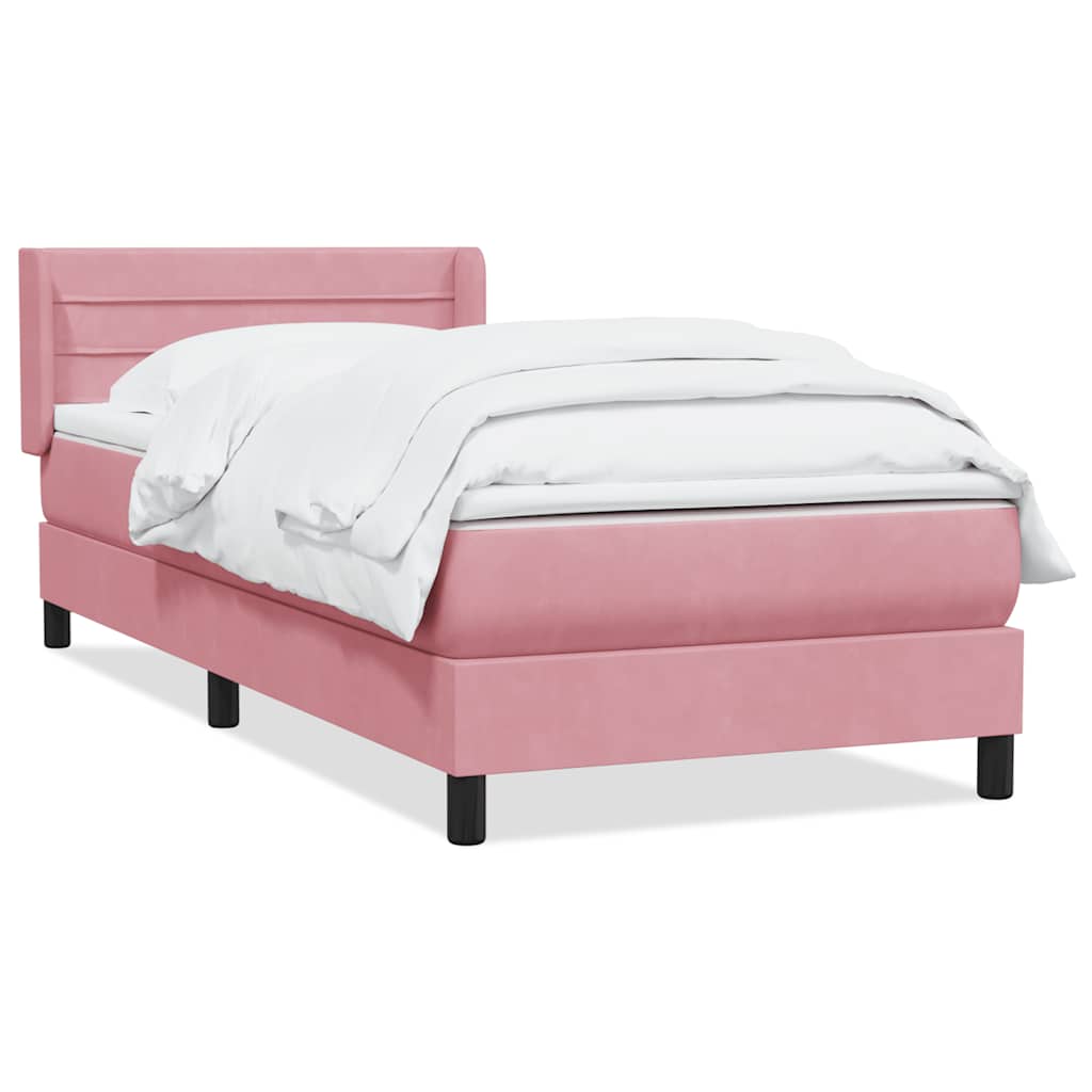 Giroletto a Molle con Materasso Rosa 90x210 cm Velluto | homemem39