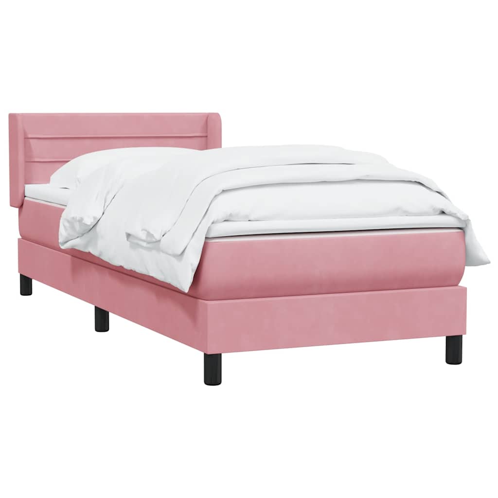 Giroletto a Molle con Materasso Rosa 90x210 cm Velluto | homemem39