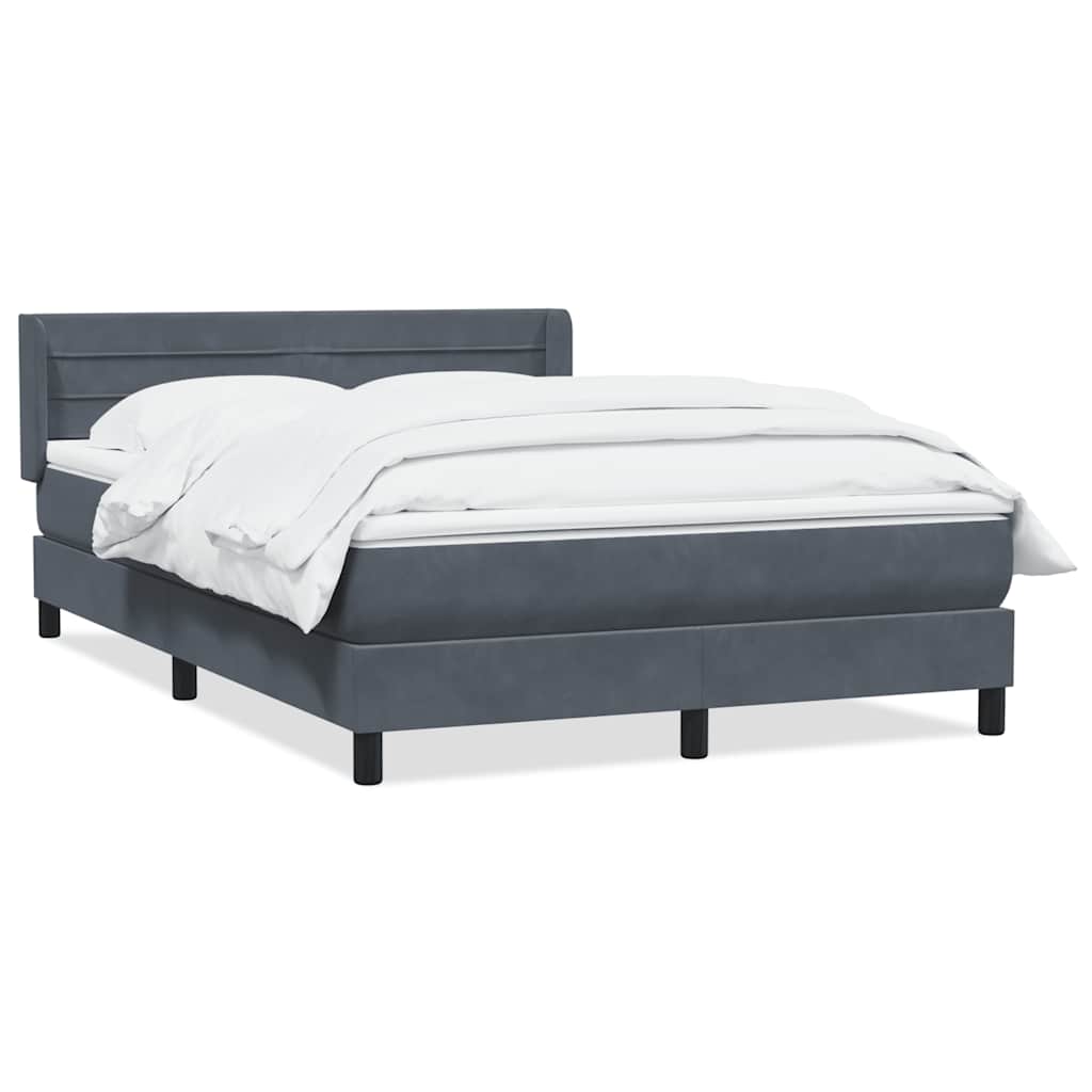 Giroletto a Molle con Materasso Grigio Scuro 160x210 cm Velluto | homemem39