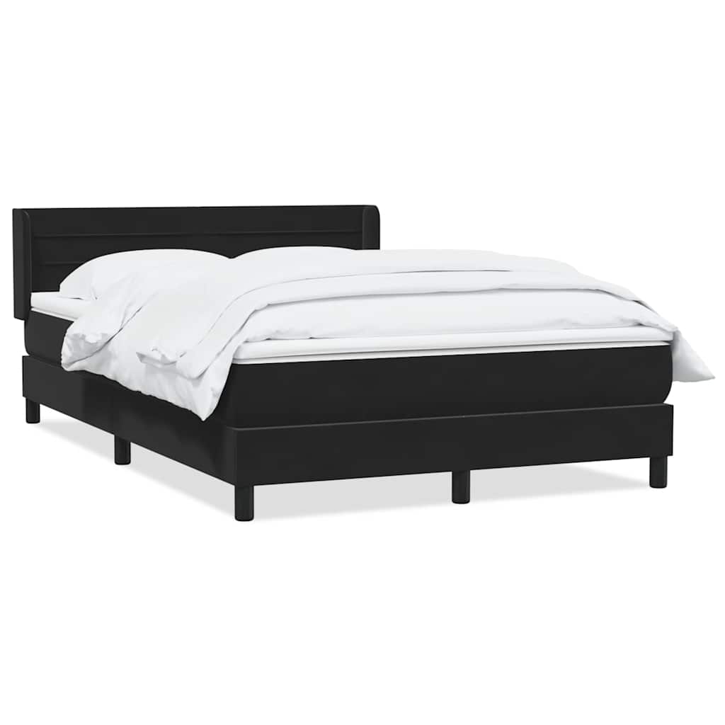 Giroletto a Molle con Materasso Nero 160x210 cm in Velluto | homemem39