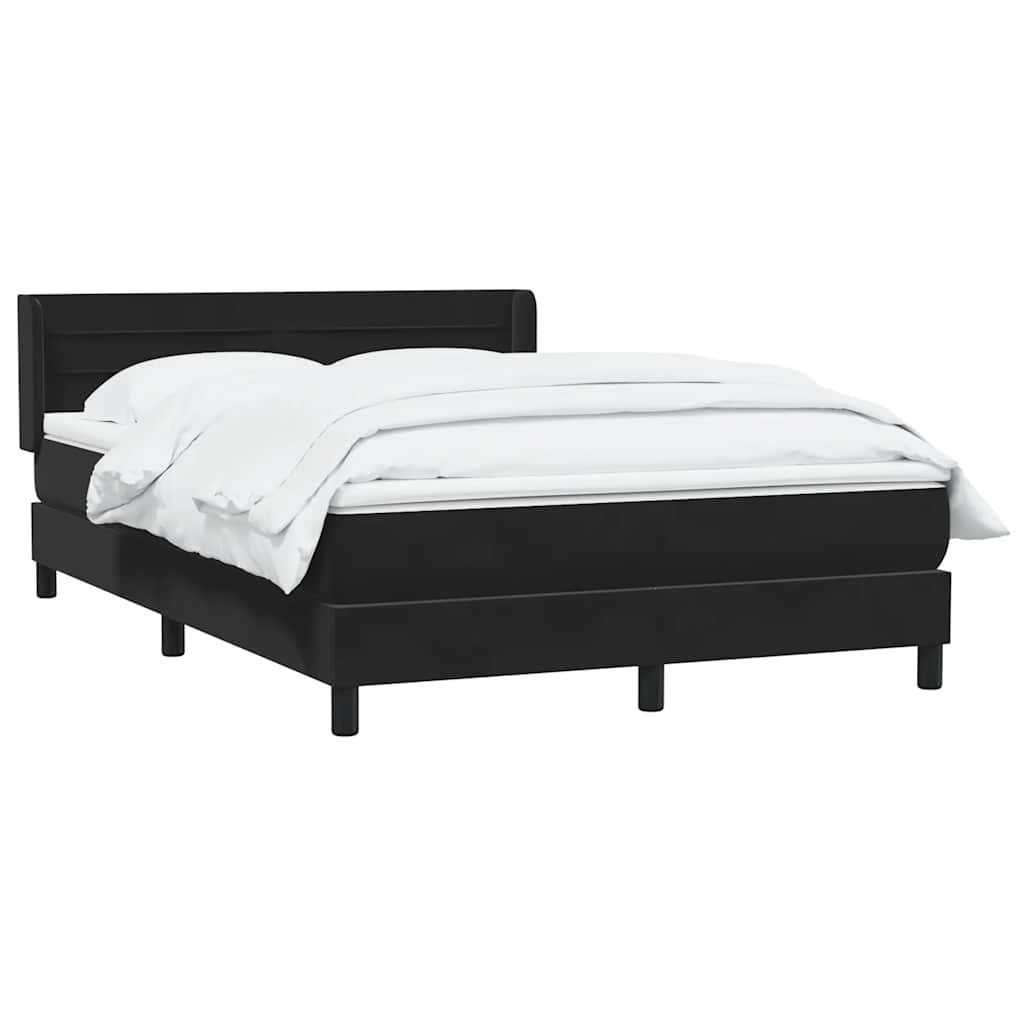 Giroletto a Molle con Materasso Nero 160x210 cm in Velluto | homemem39