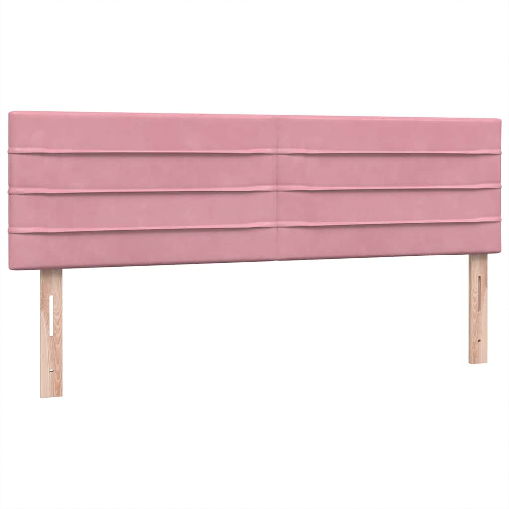 Giroletto a Molle con Materasso Rosa 160x210 cm in Velluto | homemem39