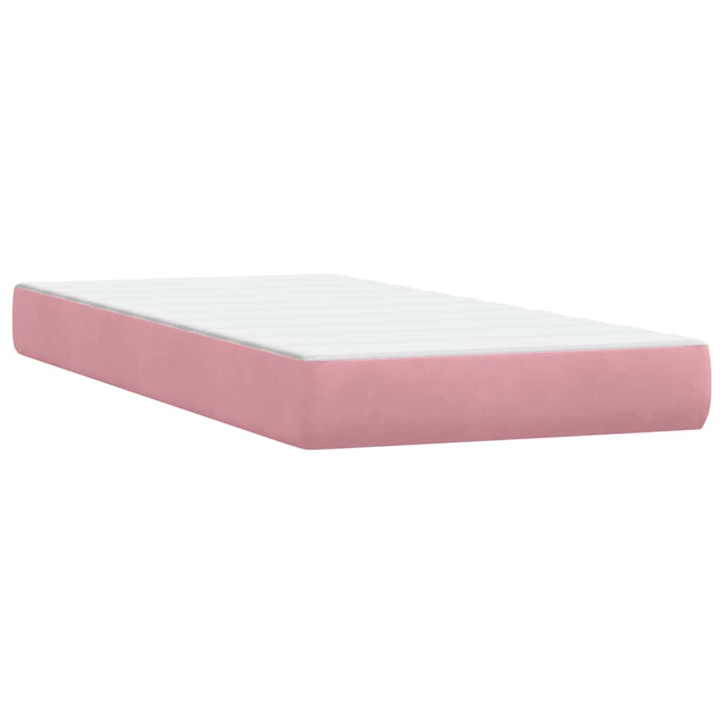 Giroletto a Molle con Materasso Rosa 180x210 cm in Velluto | homemem39