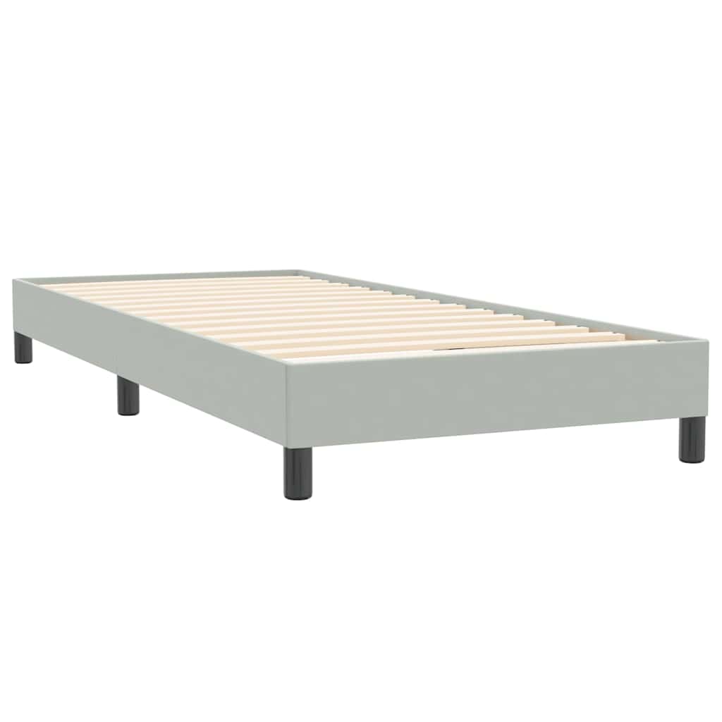 Giroletto a Molle con Materasso Grigio Chiaro 80x220 cm Velluto