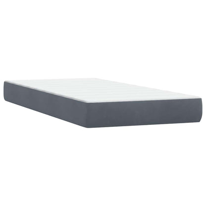 Giroletto a Molle con Materasso Grigio Scuro 80x220 cm Velluto | homemem39