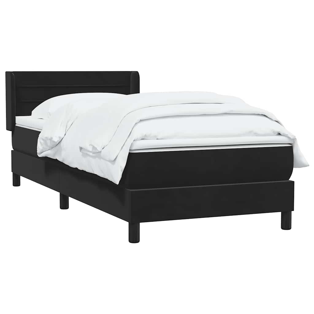Giroletto a Molle con Materasso Nero 80x220 cm Velluto | homemem39