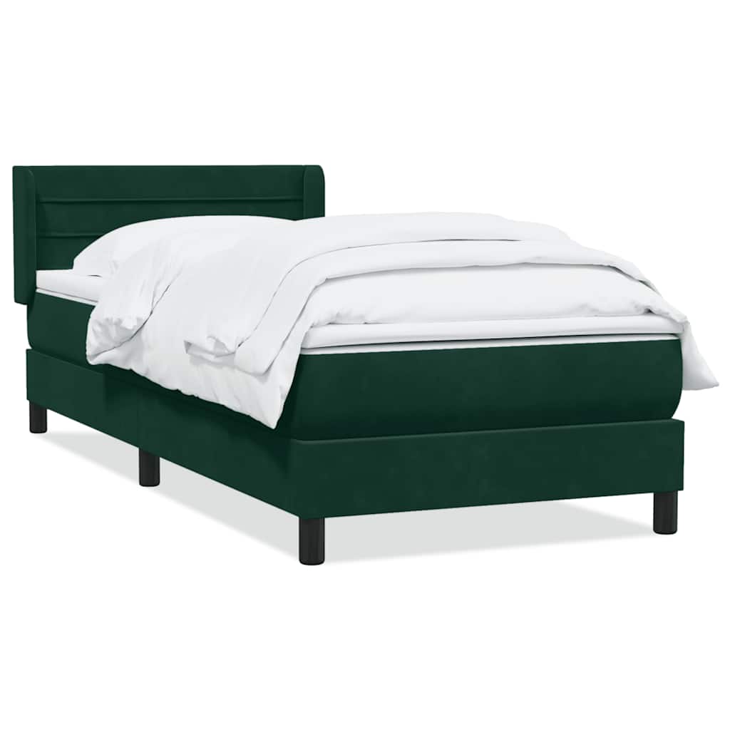 Giroletto a Molle con Materasso Verde Scuro 80x220 cm Velluto | homemem39