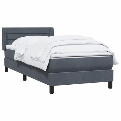 Giroletto a Molle con Materasso Grigio Scuro 90x220 cm Velluto | homemem39