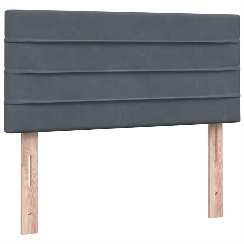 Giroletto a Molle con Materasso Grigio Scuro 90x220 cm Velluto | homemem39