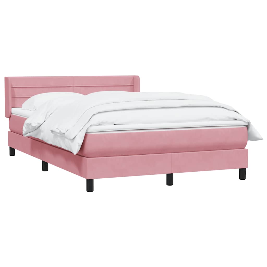 Giroletto a Molle con Materasso Rosa 140x220 cm in Velluto | homemem39