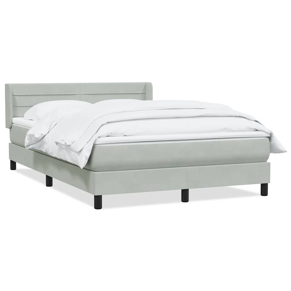 Giroletto a Molle con Materasso Grigio Chiaro 160x220cm Velluto