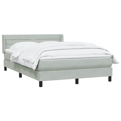 Giroletto a Molle con Materasso Grigio Chiaro 160x220cm Velluto