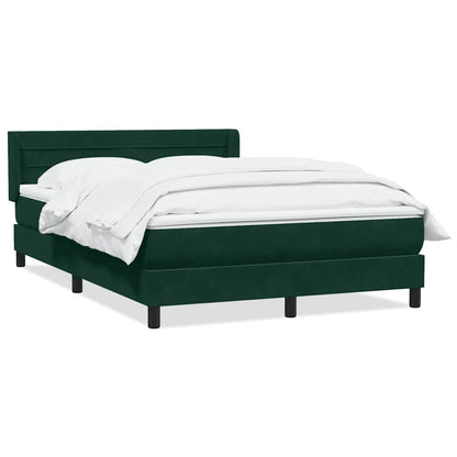 Giroletto a Molle con Materasso Verde Scuro 160x220 cm Velluto