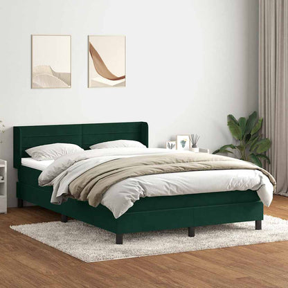 Giroletto a Molle con Materasso Verde Scuro 160x220 cm Velluto