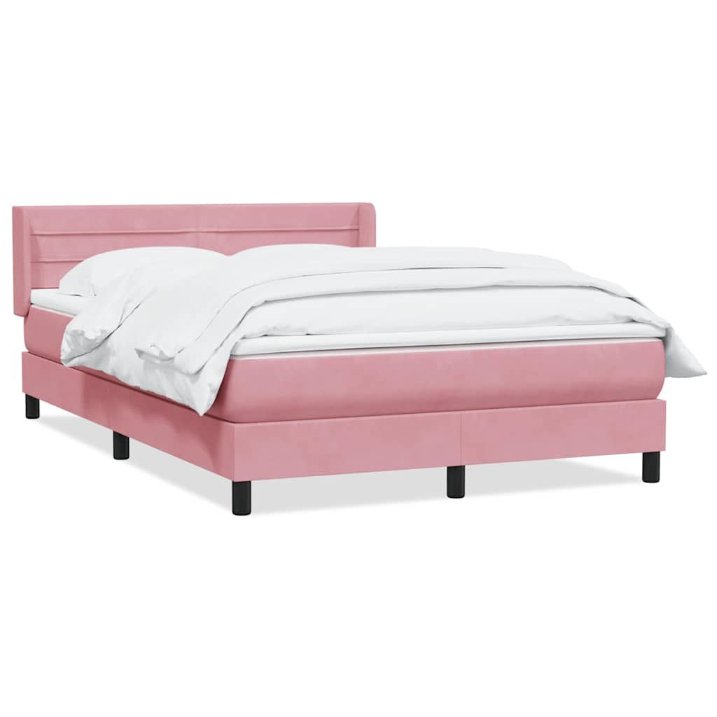 Giroletto a Molle con Materasso Rosa 160x220 cm in Velluto | homemem39