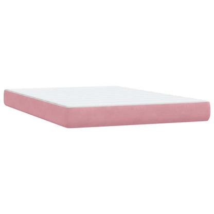 Giroletto a Molle con Materasso Rosa 160x220 cm in Velluto | homemem39