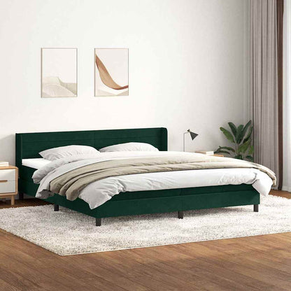 Giroletto a Molle con Materasso Verde Scuro 180x220 cm Velluto | homemem39