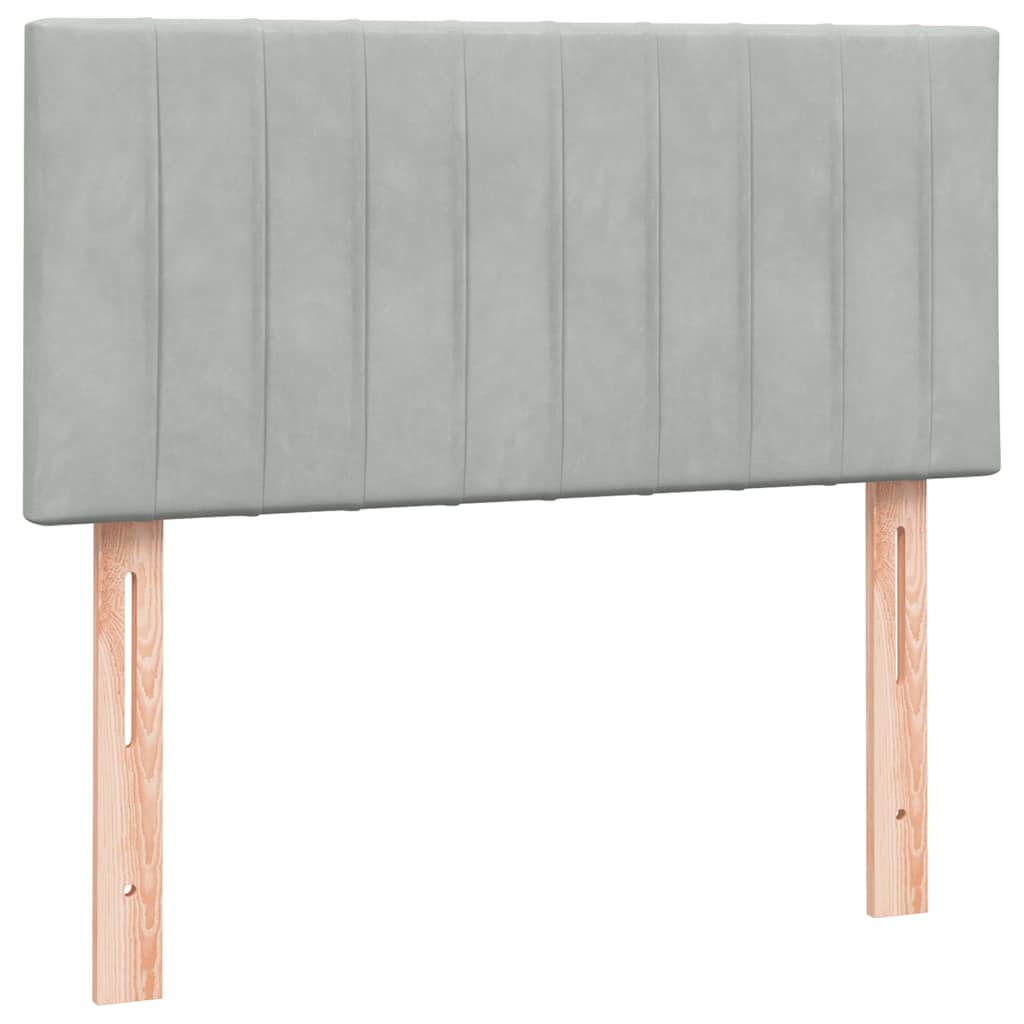 Giroletto a Molle con Materasso Grigio Chiaro 80x210 cm Velluto | homemem39