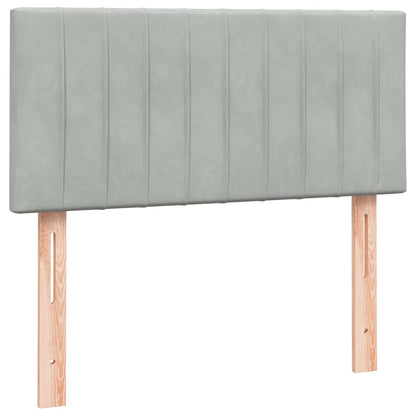 Giroletto a Molle con Materasso Grigio Chiaro 80x210 cm Velluto | homemem39