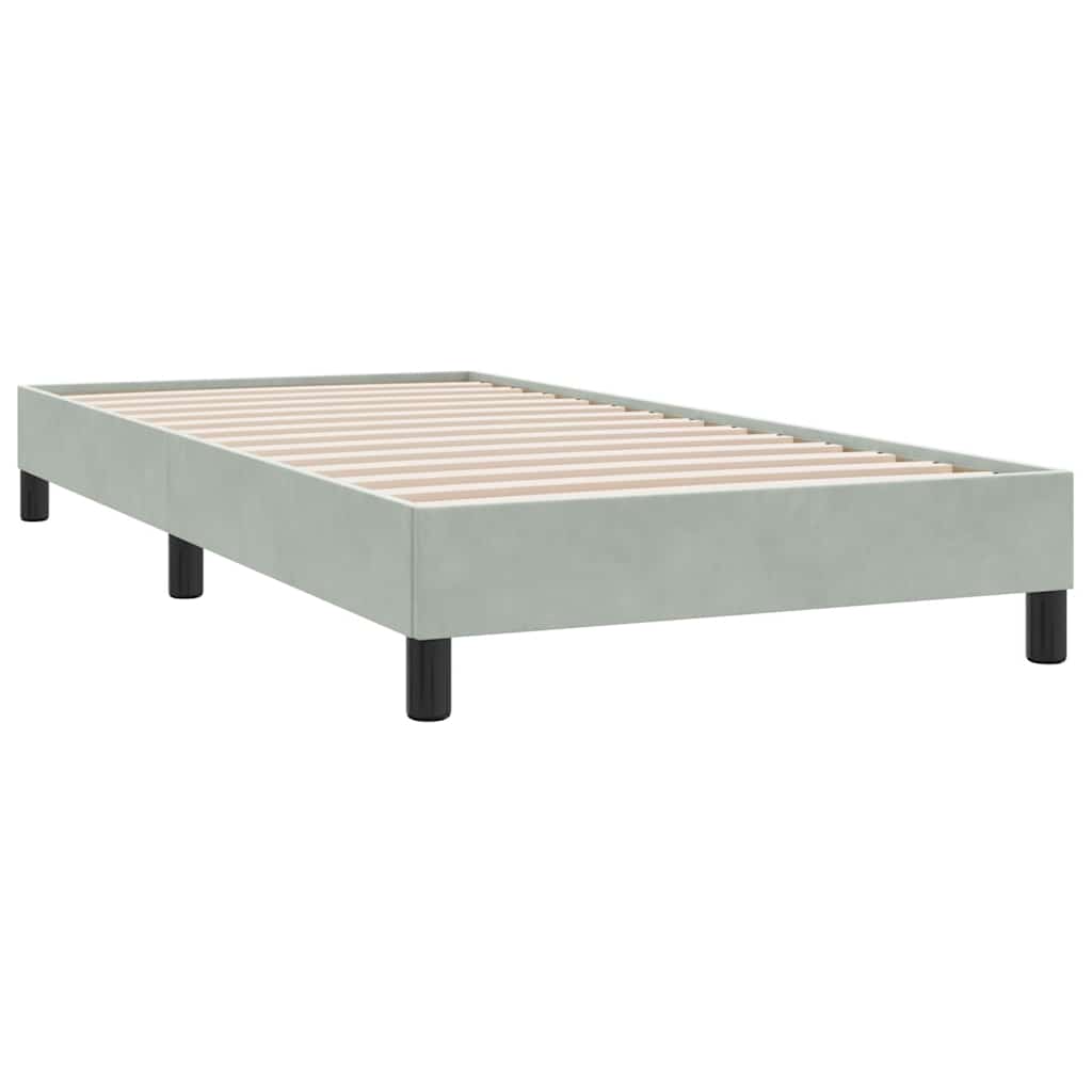 Giroletto a Molle con Materasso grigio chiaro 90x210 cm Velluto | homemem39