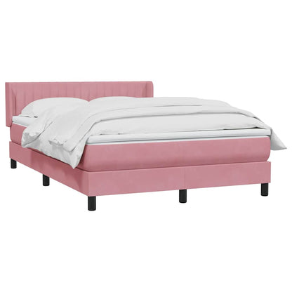 Giroletto a Molle con Materasso Rosa 140x210 cm in Velluto | homemem39