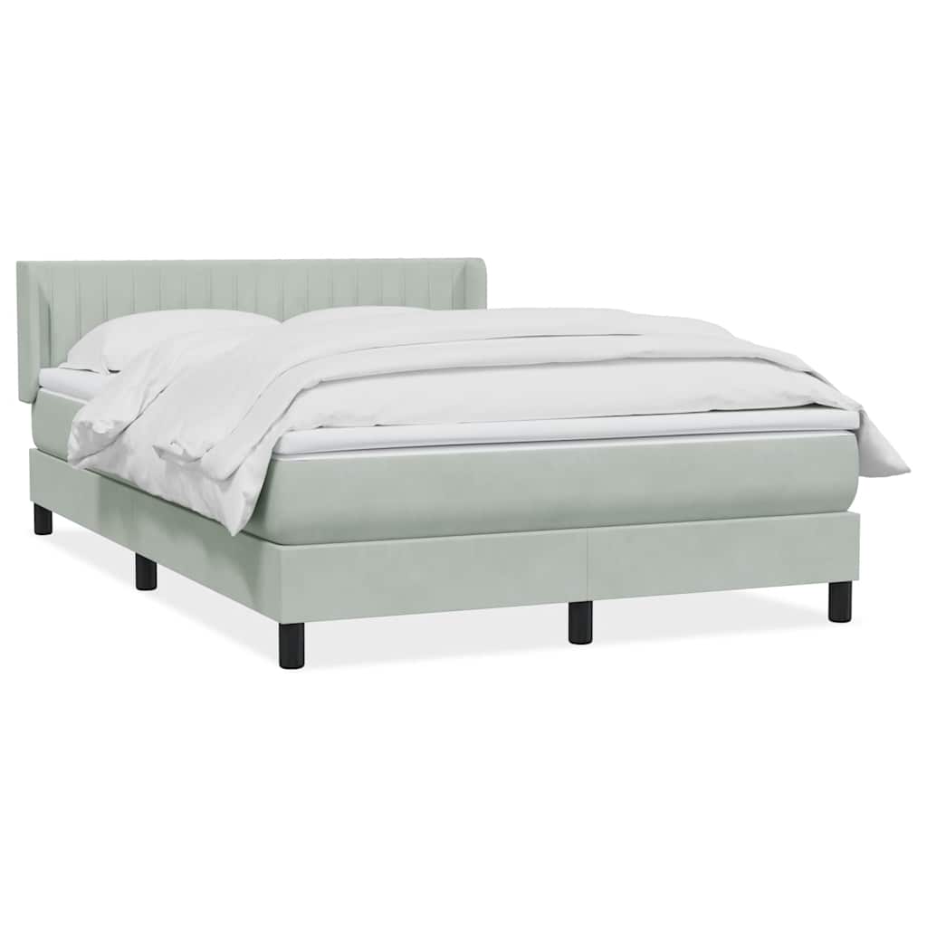 Giroletto a Molle con Materasso Grigio Chiaro 160x210cm Velluto | homemem39