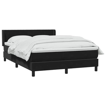 Giroletto a Molle con Materasso Nero 160x210 cm in Velluto | homemem39