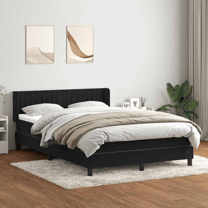 Giroletto a Molle con Materasso Nero 160x210 cm in Velluto | homemem39