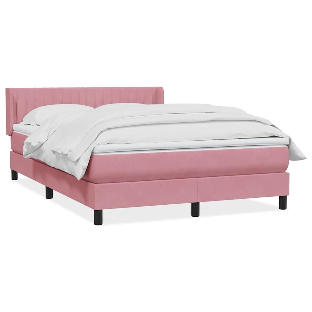 Giroletto a Molle con Materasso Rosa 160x210 cm in Velluto | homemem39