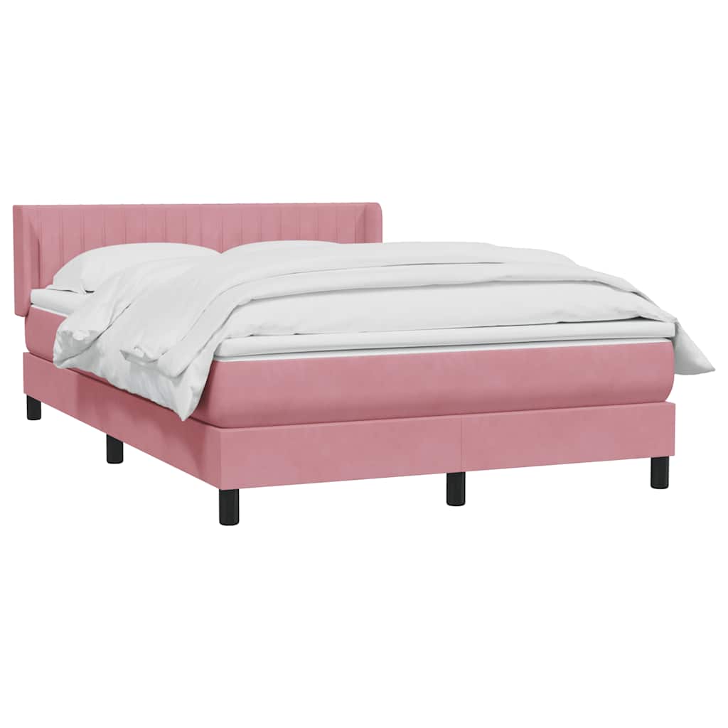Giroletto a Molle con Materasso Rosa 160x210 cm in Velluto | homemem39