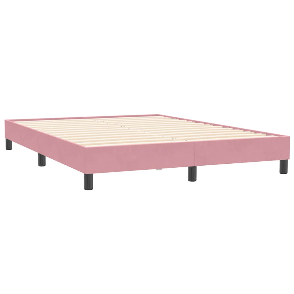 Giroletto a Molle con Materasso Rosa 160x210 cm in Velluto | homemem39