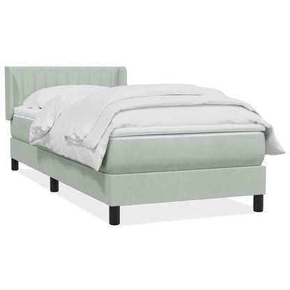 Giroletto a Molle con Materasso Grigio Chiaro 80x220 cm Velluto | homemem39