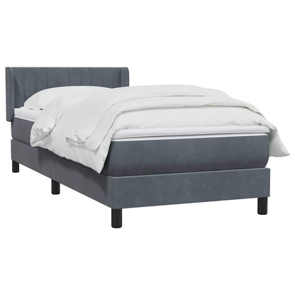 Giroletto a Molle con Materasso Grigio Scuro 80x220 cm Velluto | homemem39