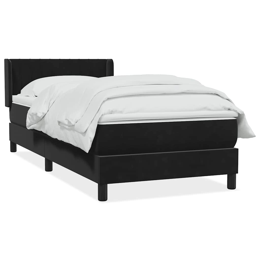Giroletto a Molle con Materasso Nero 80x220 cm Velluto | homemem39