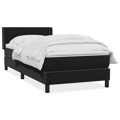 Giroletto a Molle con Materasso Nero 80x220 cm Velluto | homemem39