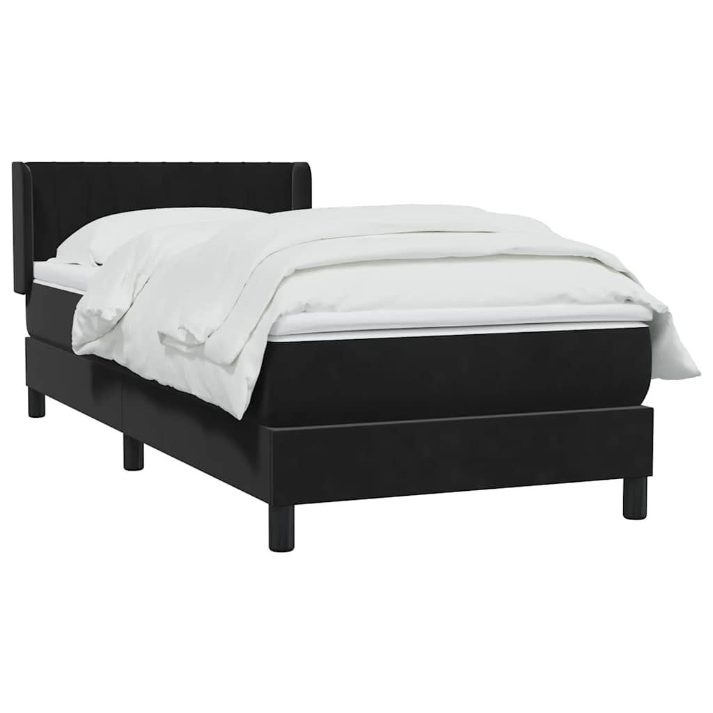 Giroletto a Molle con Materasso Nero 80x220 cm Velluto | homemem39