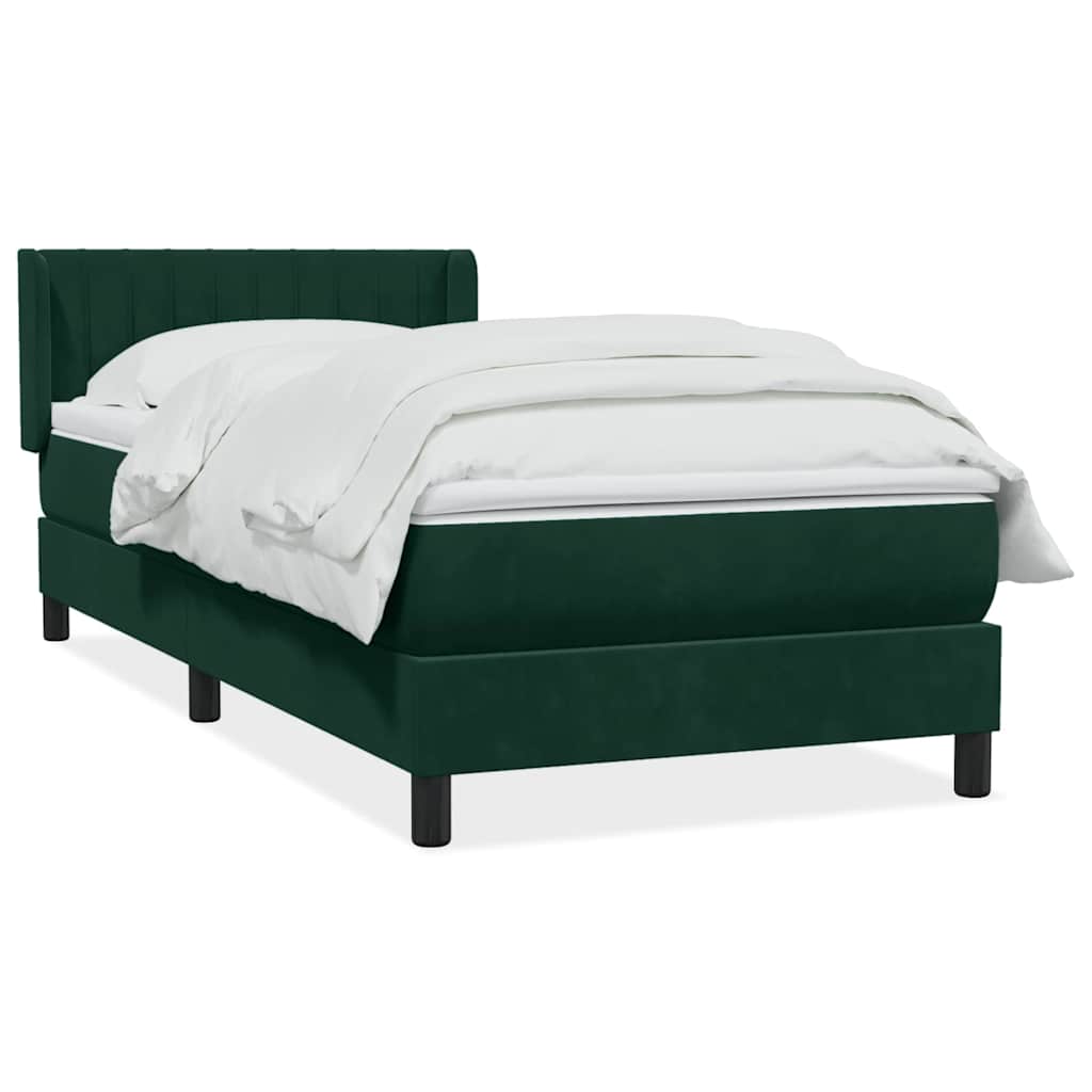 Giroletto a Molle con Materasso Verde Scuro 80x220 cm Velluto | homemem39
