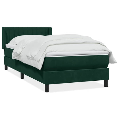 Giroletto a Molle con Materasso Verde Scuro 80x220 cm Velluto | homemem39
