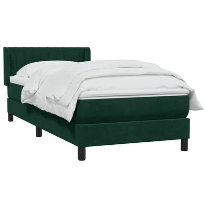 Giroletto a Molle con Materasso Verde Scuro 80x220 cm Velluto | homemem39