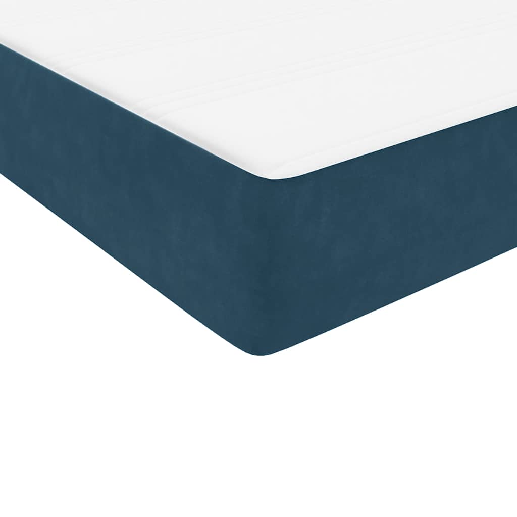Giroletto a Molle con Materasso Blu Scuro 80x220 cm Velluto | homemem39